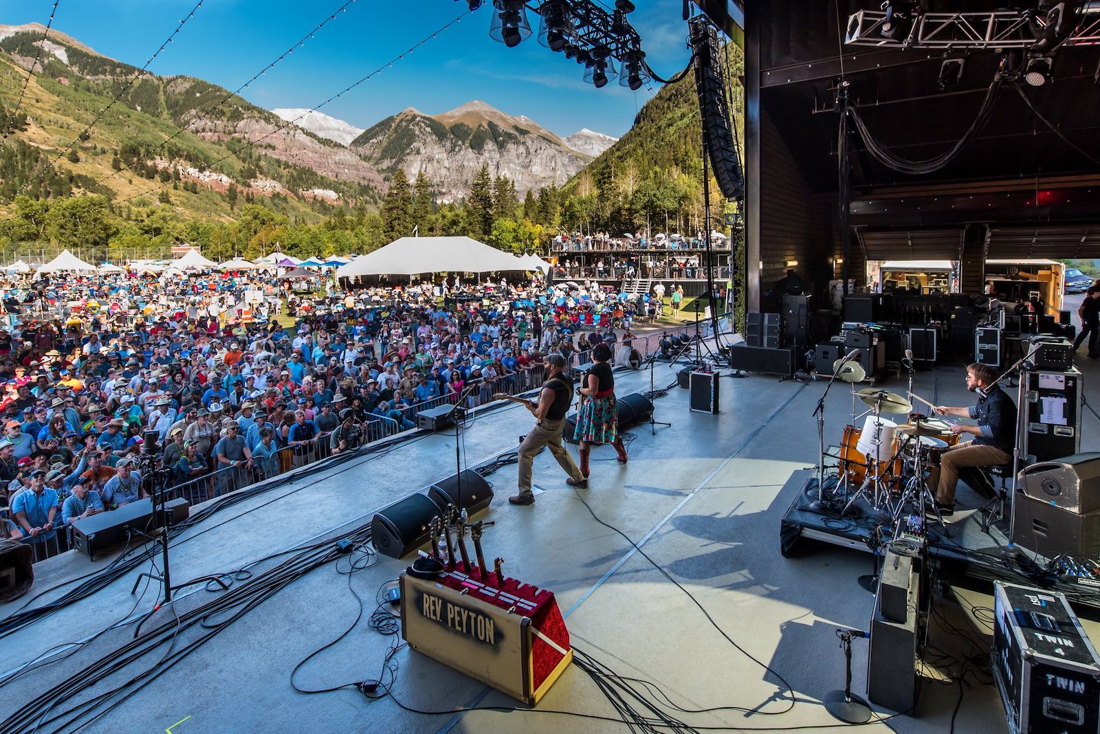 Image of the stage at Telluride Blues & Brews Fest in Colorado