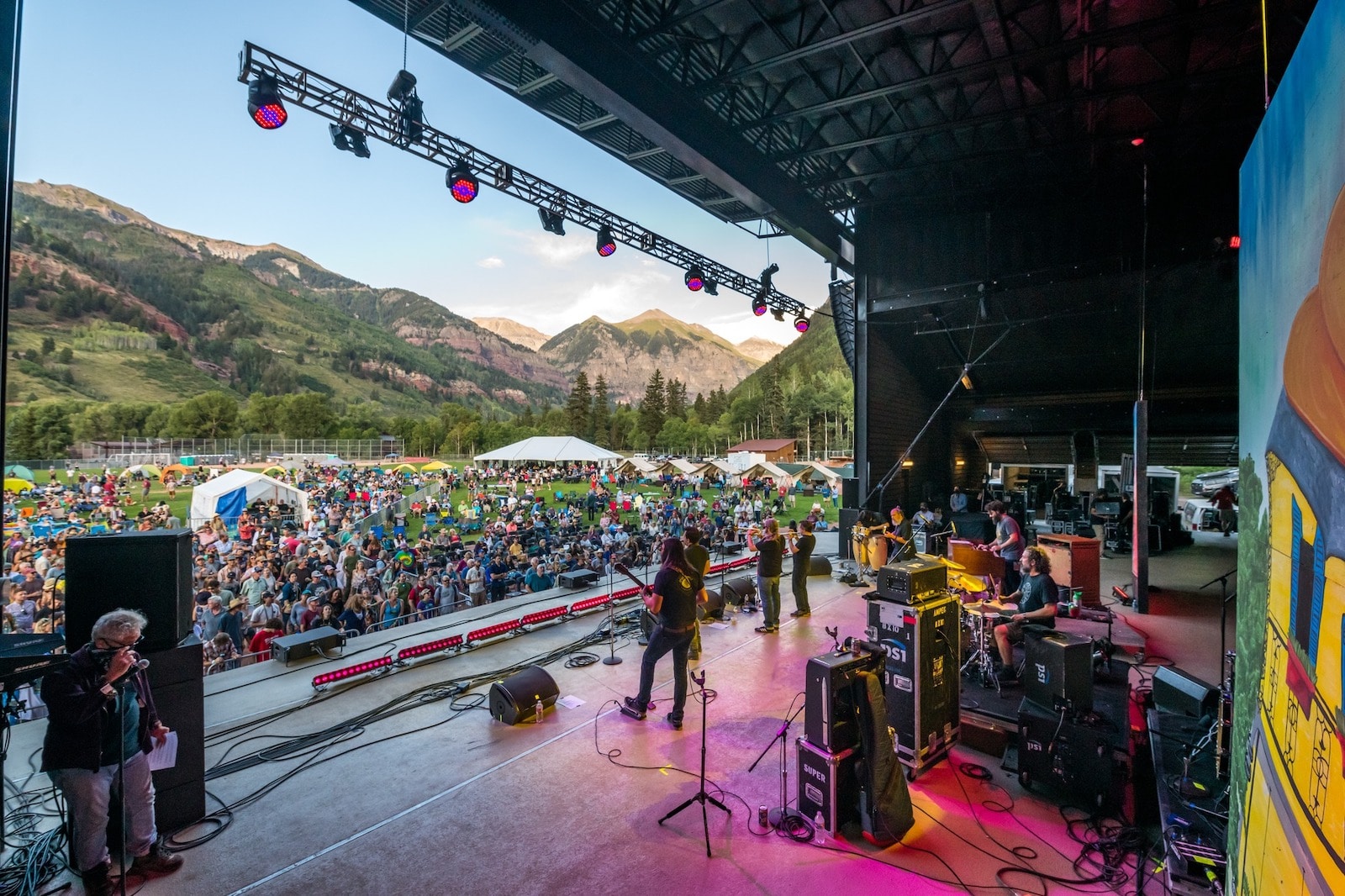 Image of a band on stage at the Telluride Jazz Festival in Colorado