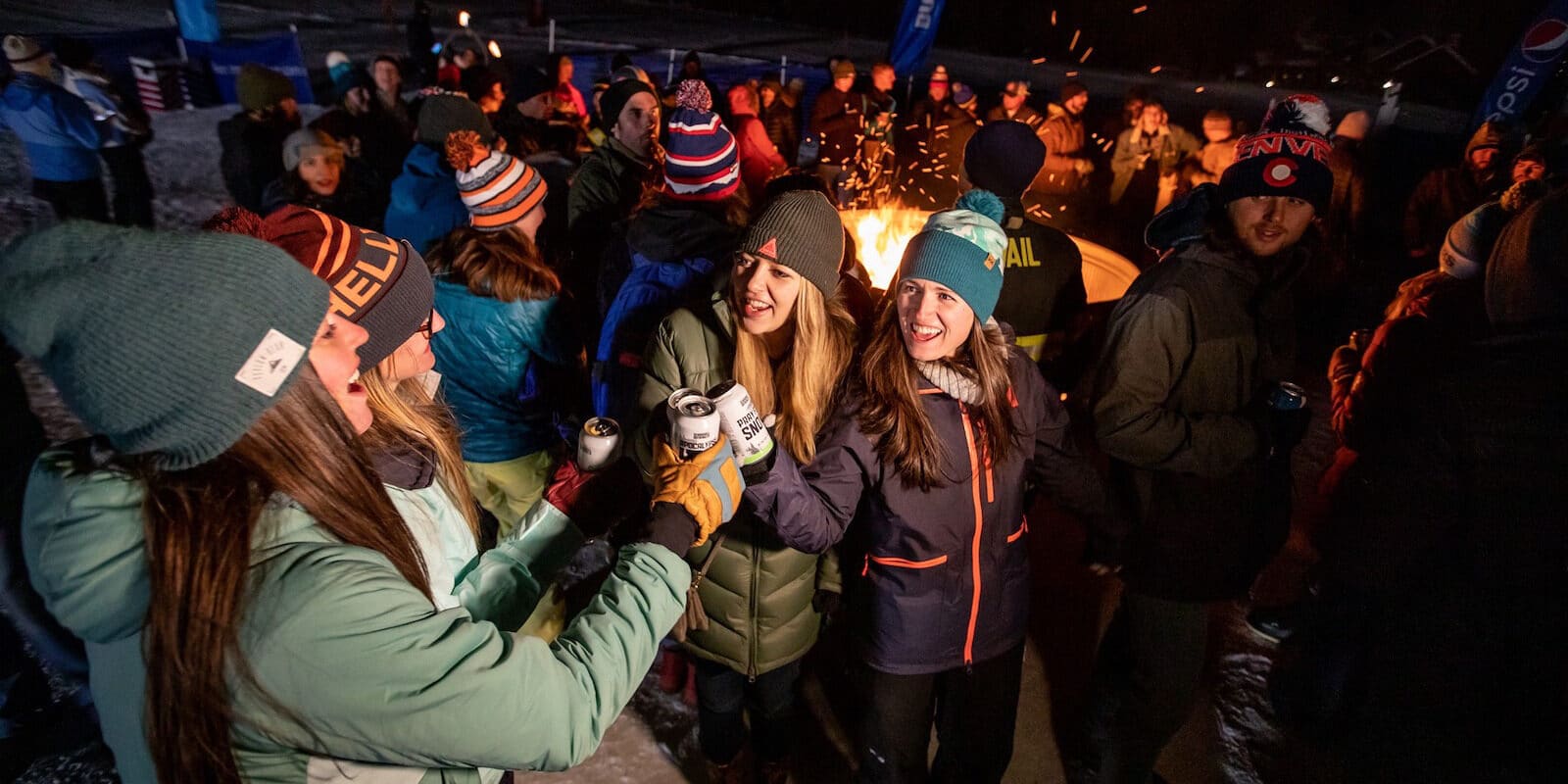 Image of people drinking at Vail's Snowdays concert event in Colorado