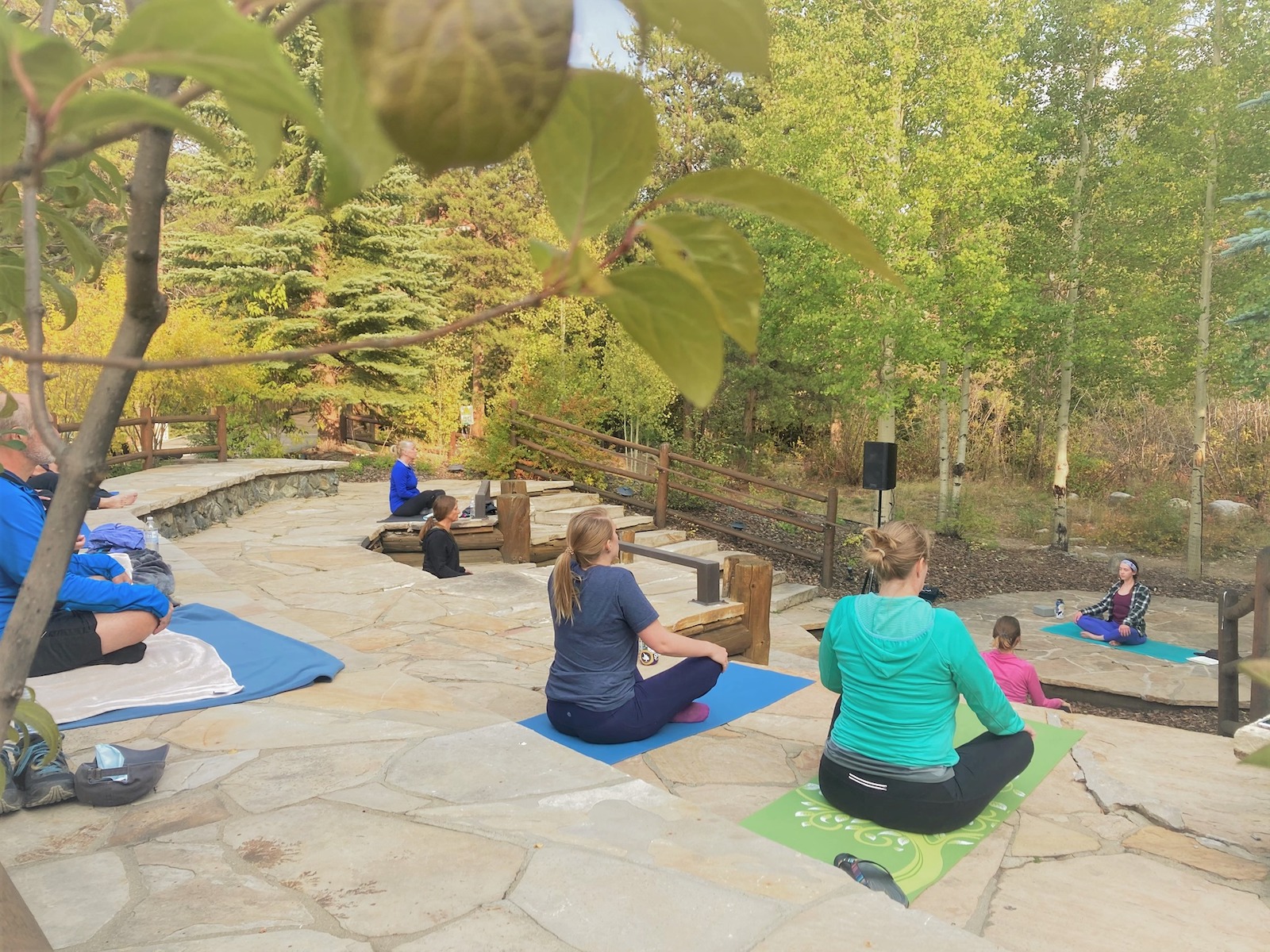 Image of people doing yoga at Align in the Pines in keystone