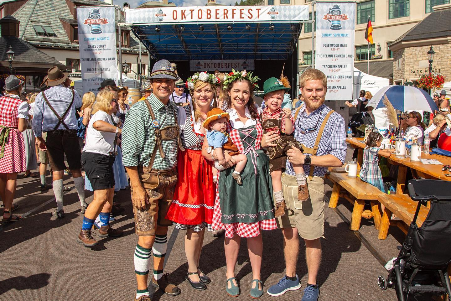 Image of a family at Beaver Creeks' Oktoberfest in Colorado