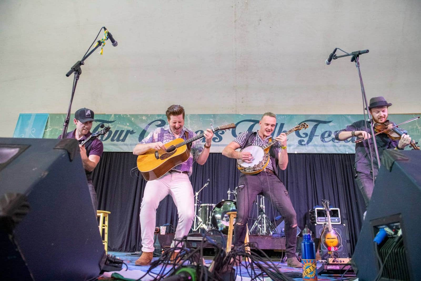 Image of musicians performing at Four Corners Folk Festival in Pagosa Springs, Colorado