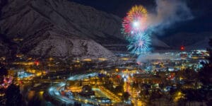 Image of fireworks over Glenwood Springs