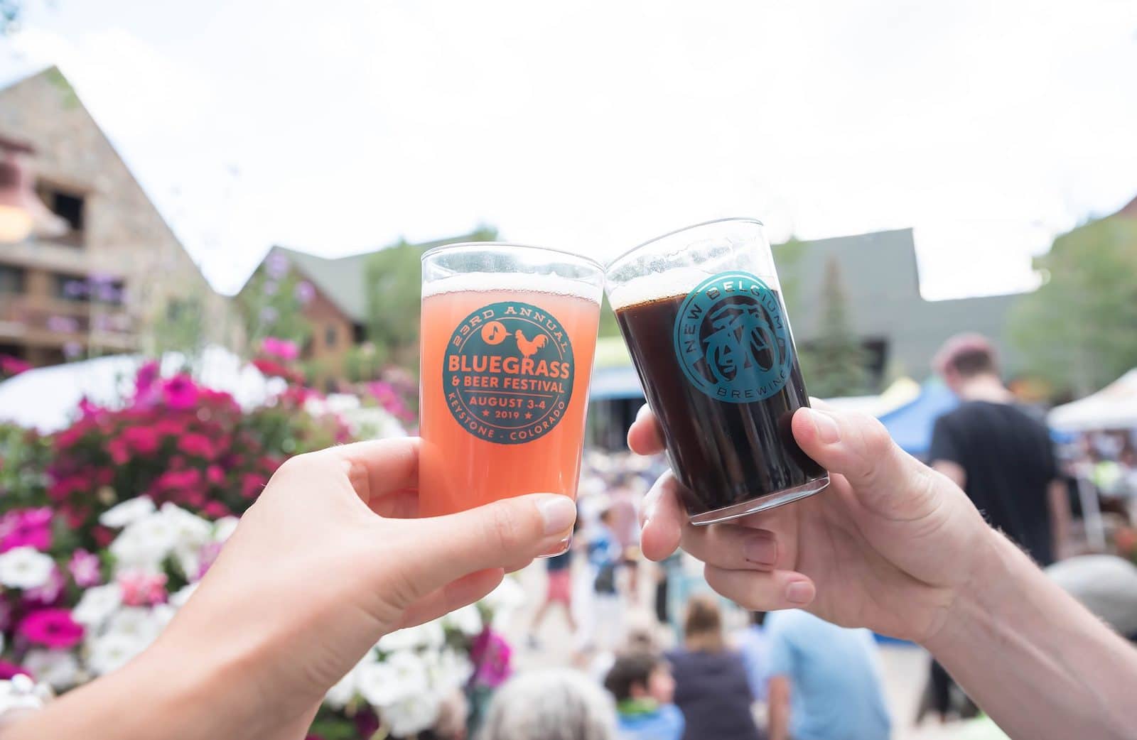 Image of two glasses at the Bluegrass and Beer Festival in Keystone, Colorado