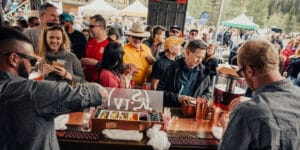 Image of bartenders at the Bacon and Bourbon Festival in Keystone, Colorado