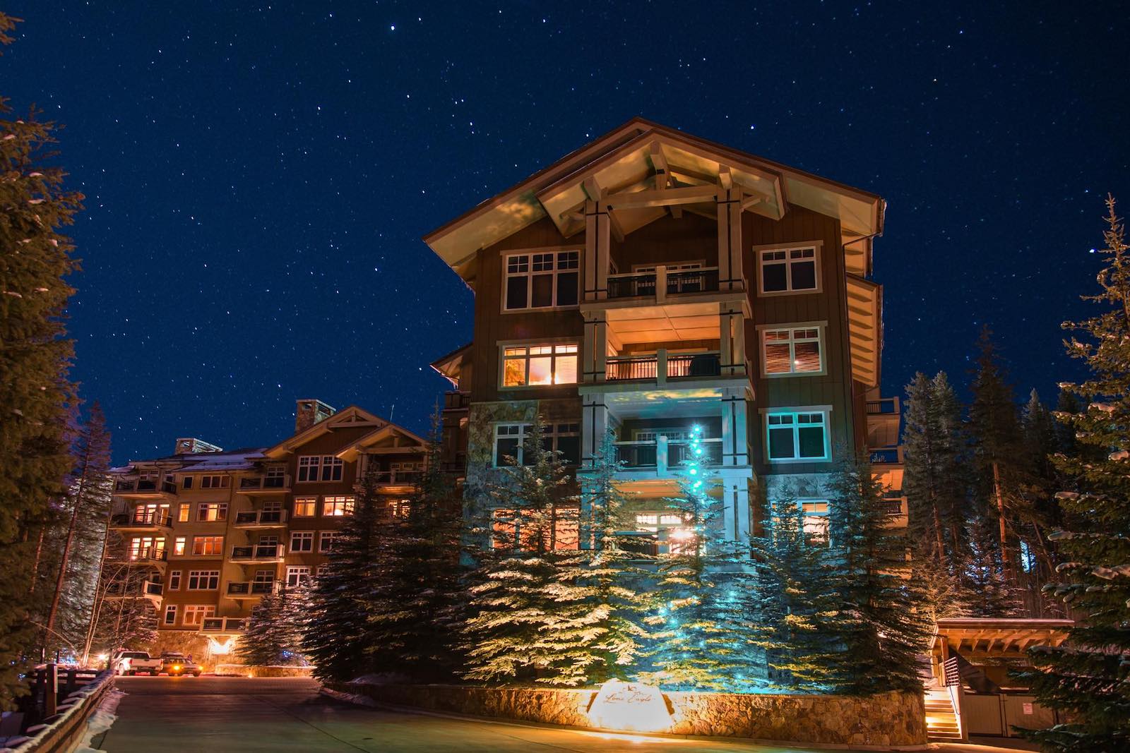 Image of Keystone Resort at night in Colorado