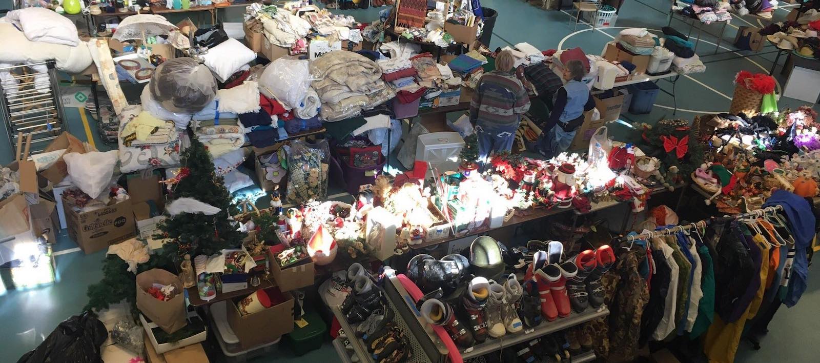 Image of the annual yard sale at the Mountain Forum for Peace in Nederland, Colorado