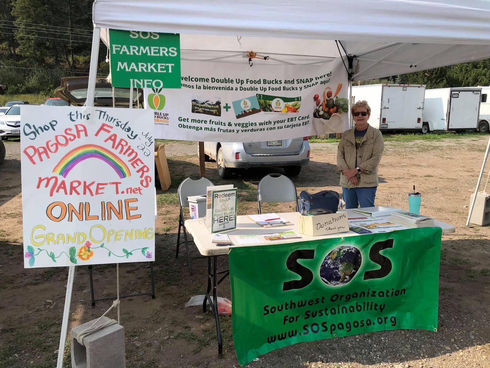 Image of a booth at the Pagosa Springs Farmer's Market in Colorado