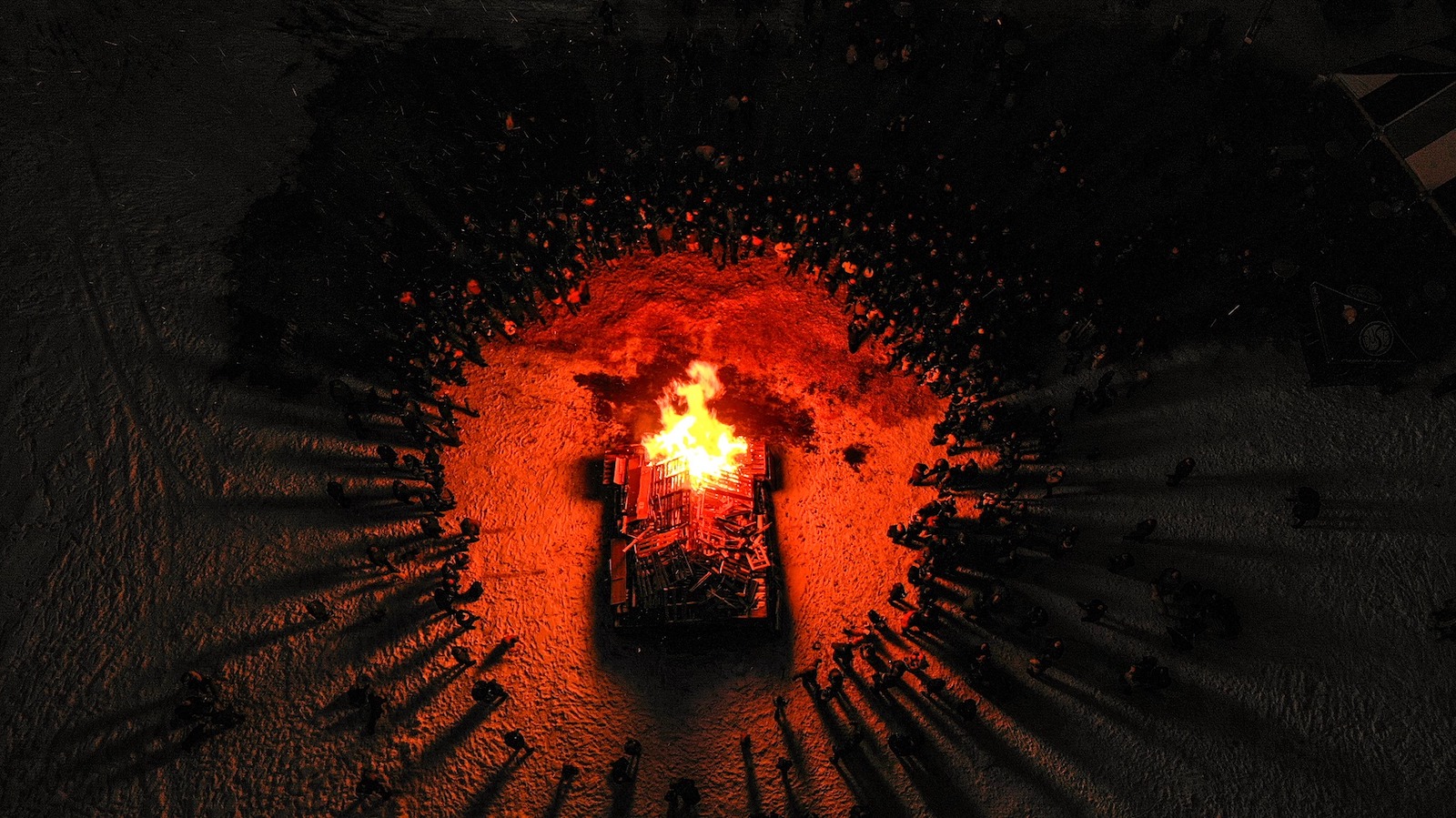 Image of a bonfire on the eve of Winterfest in Pagosa Springs, Colorado