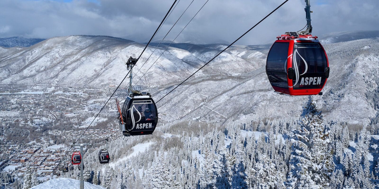 Image of the Silver Queen Gondola in Aspen during winter