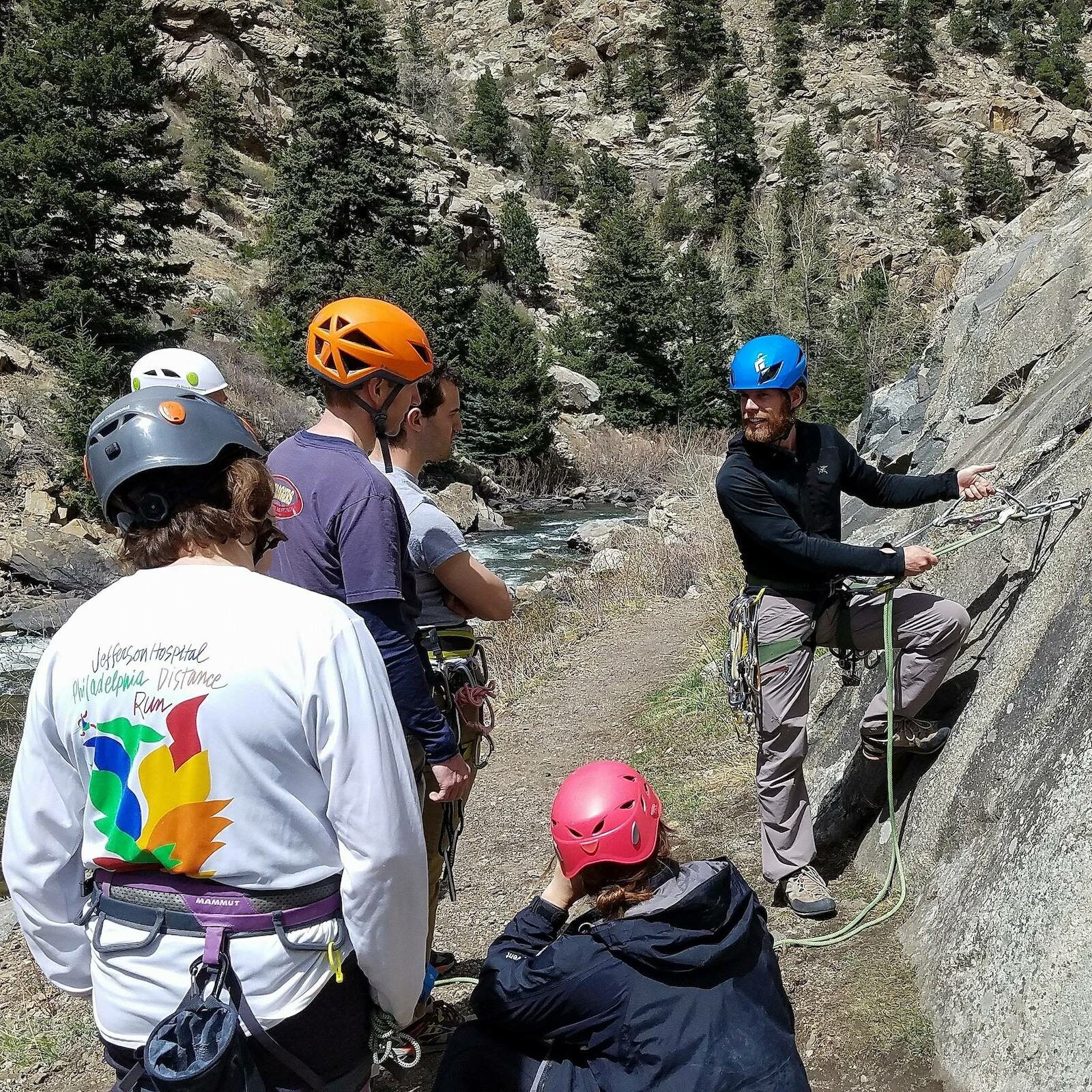 Image of a climbing class by the Colorado Climbing Company