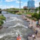 Confluence Park South Platte River Tubers and Kayaker Denver CO