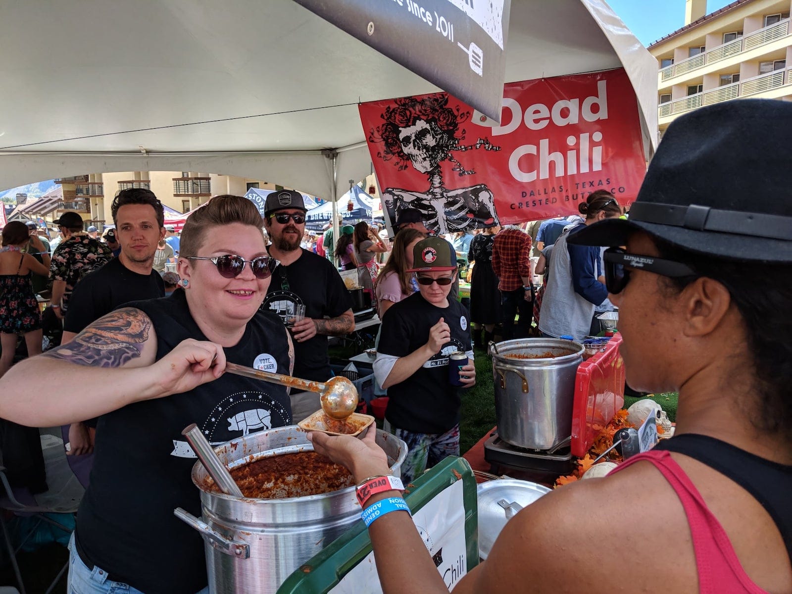 Image of chili being served at the Crested Butte Chili & Beer Festival in Colorado