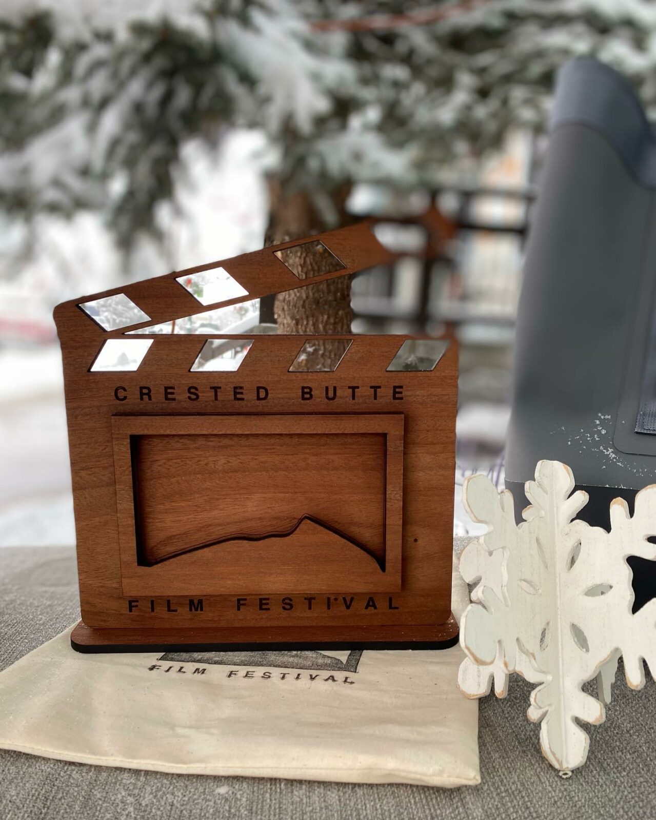 Image of a wooden sign for the Crested Butte Film Festival in Colorado