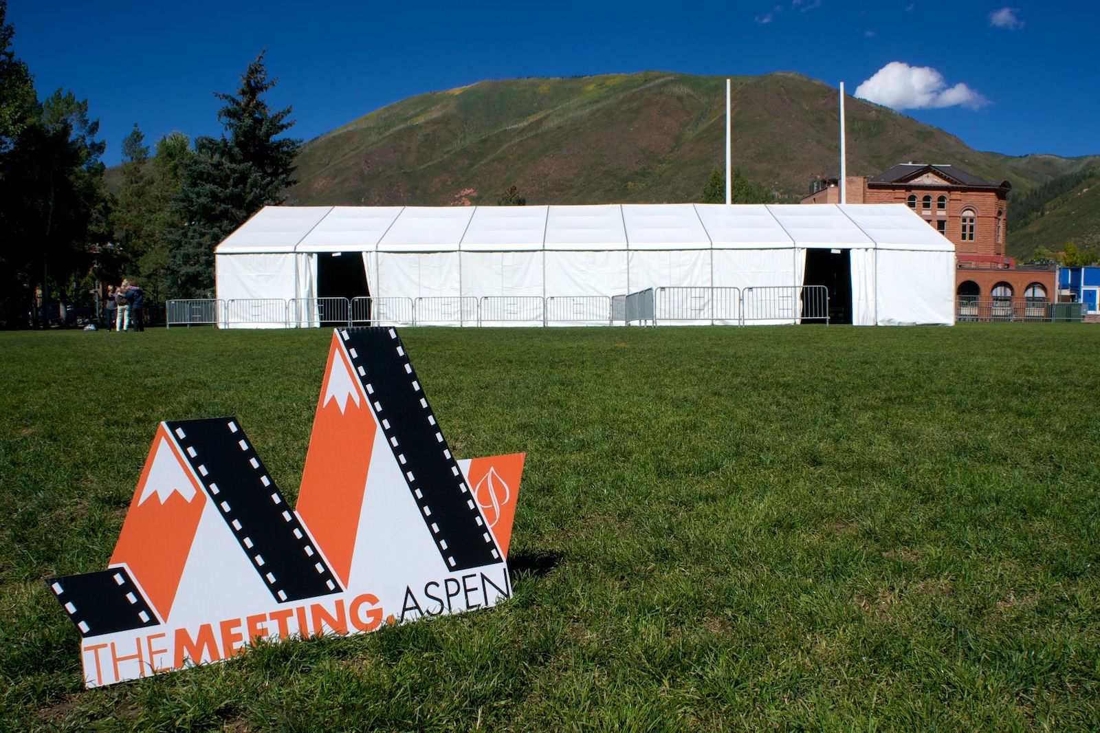 Image of a sign for The Meeting in Aspen, Colorado