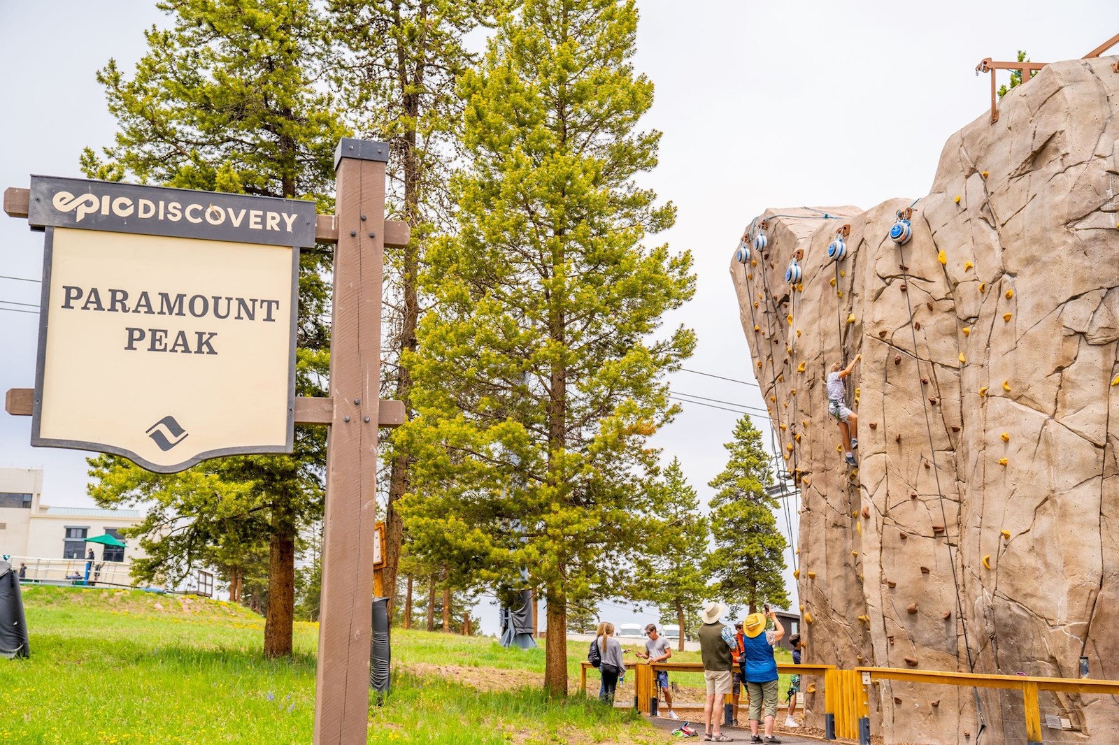 Image of the Paramount Peak climbing wall at Epic Discovery in Vail, Colorado