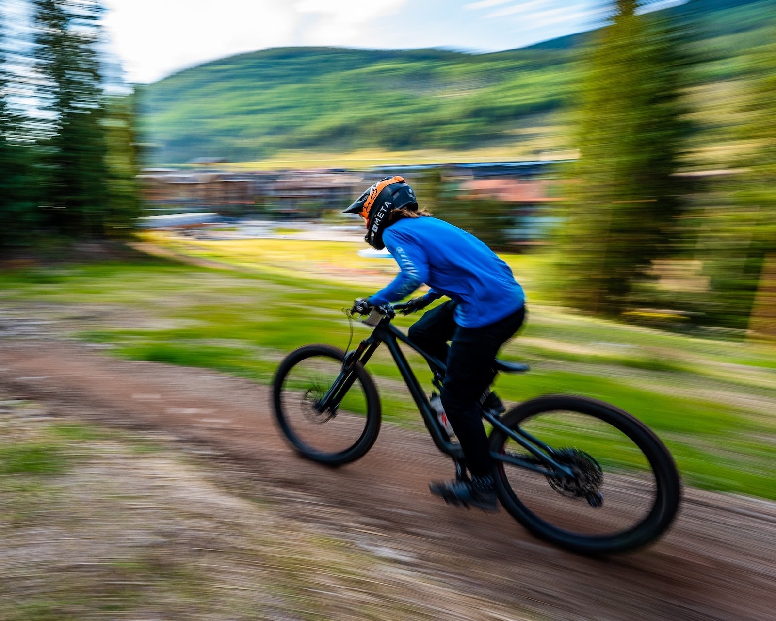 Image of a person mountain biking at Copper Mountain in Colorado