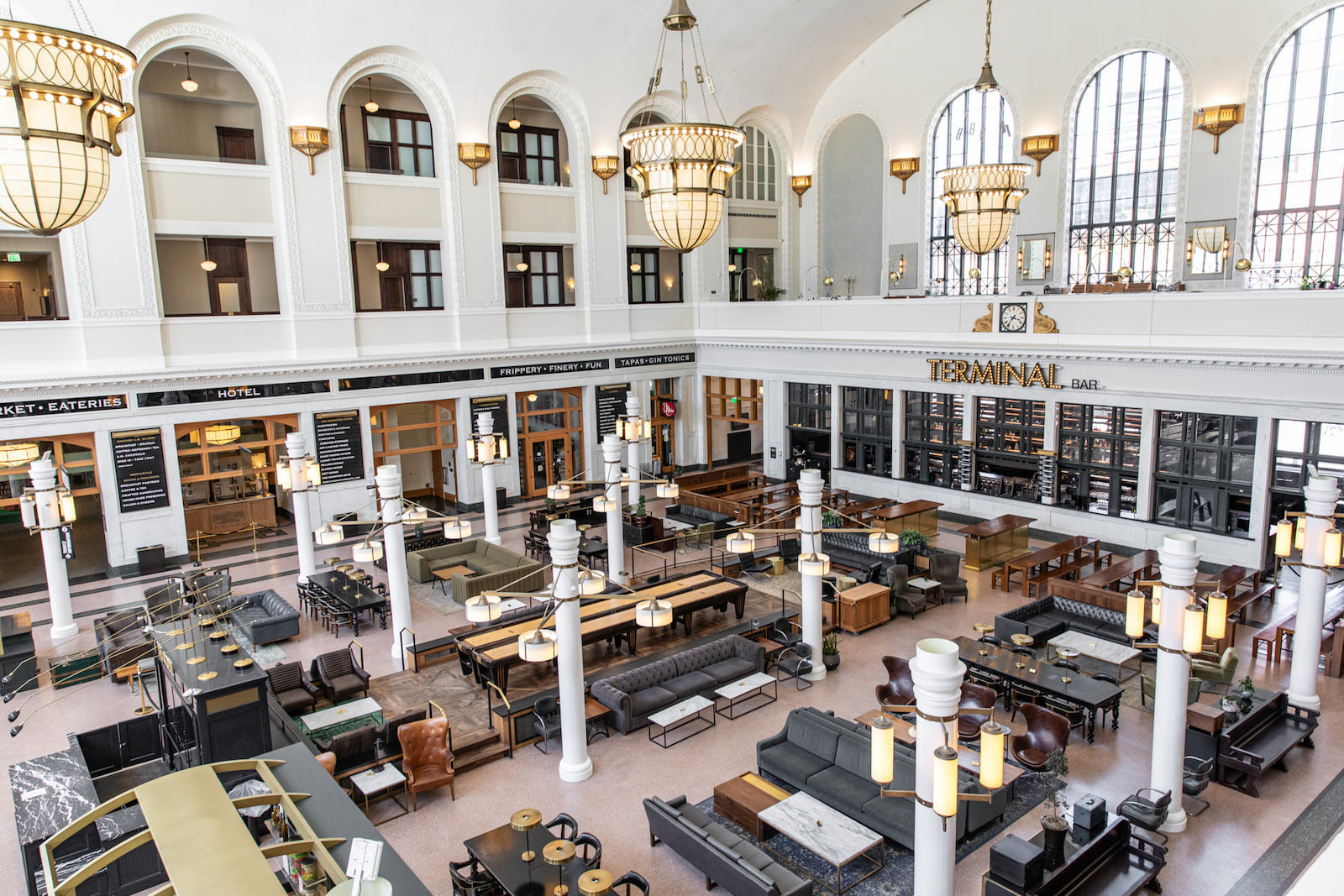 Image of the interior of Denver Union Station and the Terminal Bar in Colorado