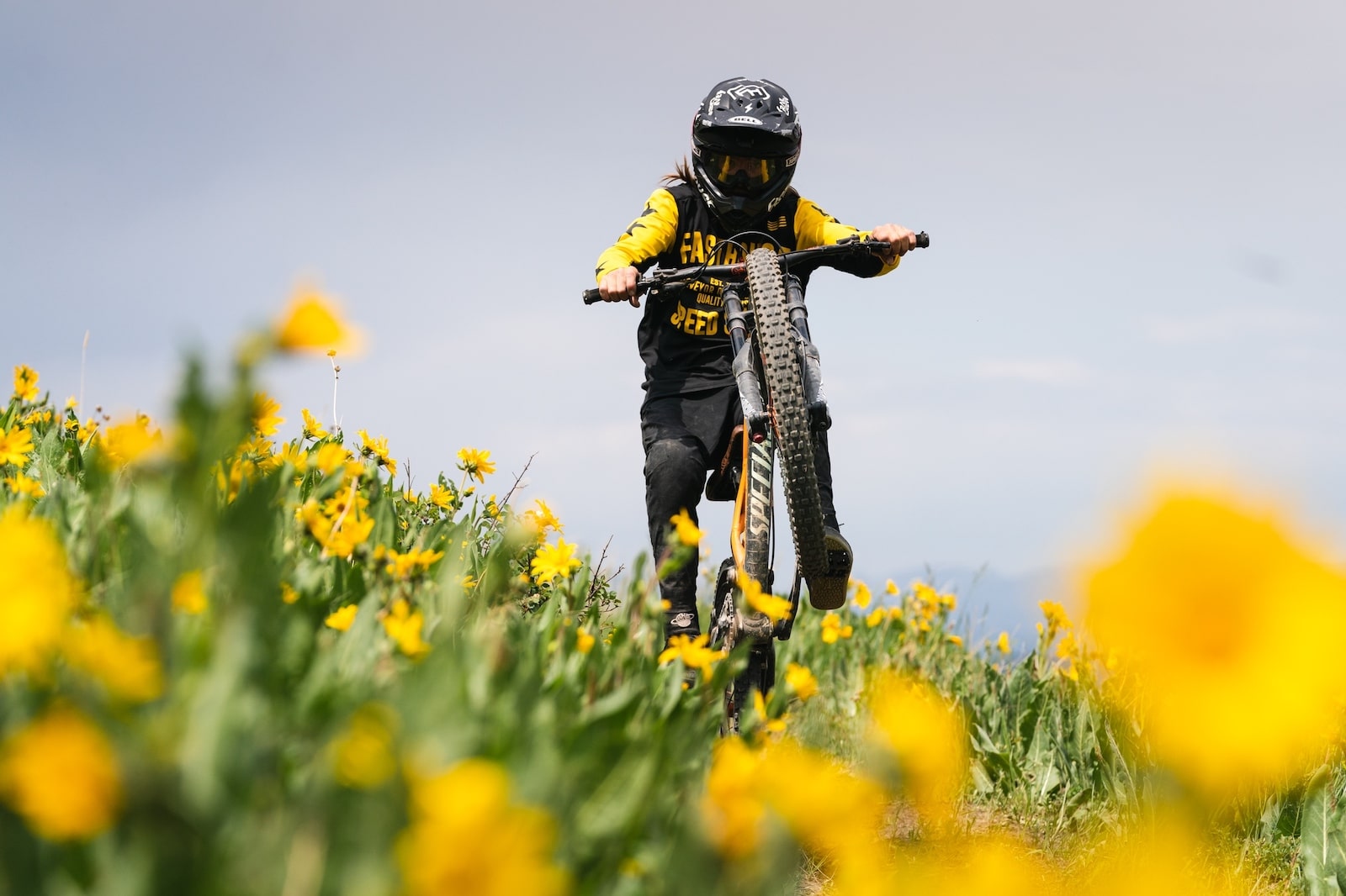 Image of a person mountain biking at Granby Ranch Mountain Ski Resort in Colorado