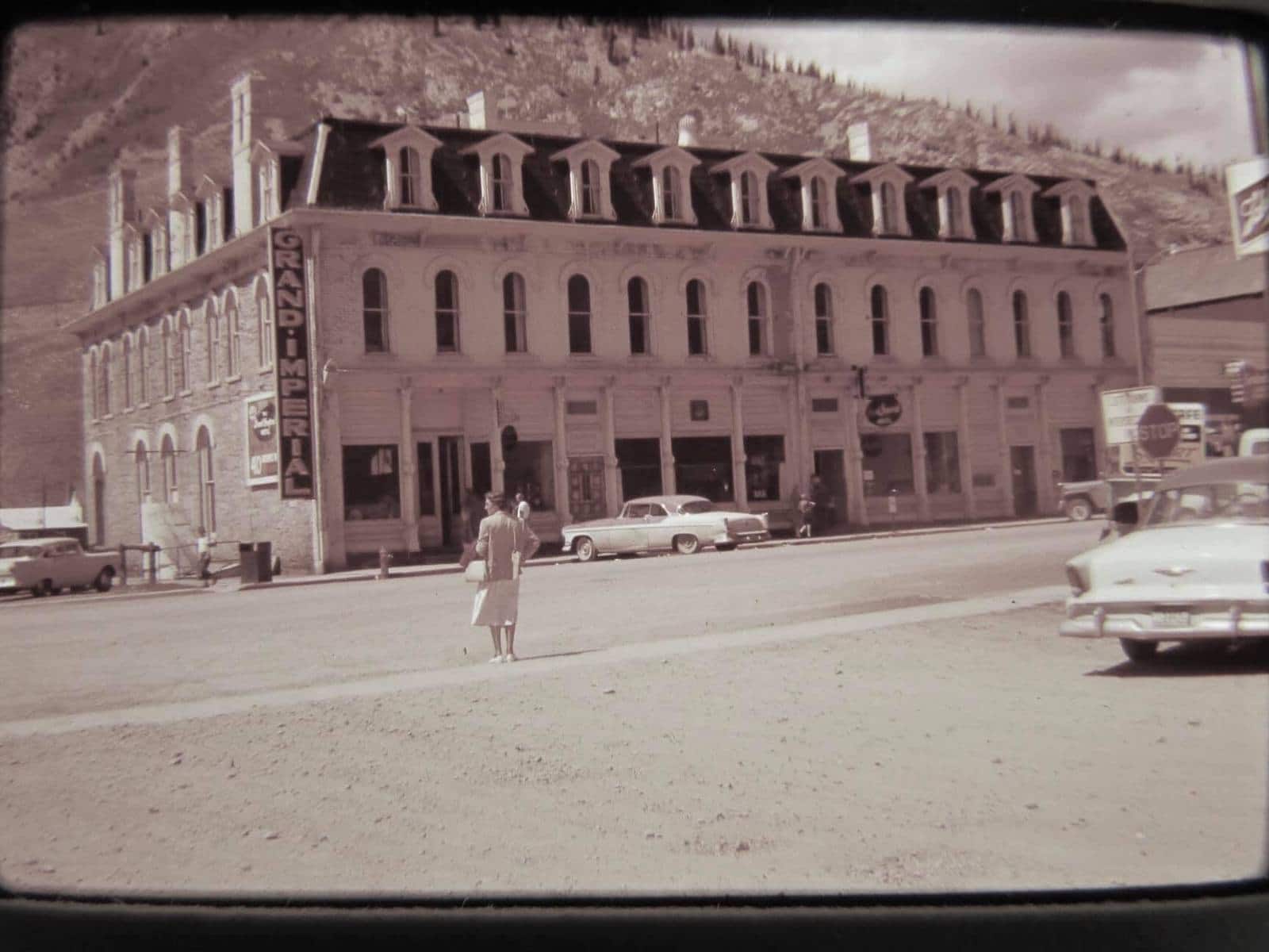 Image of the Grand Imperial Hotel in 1959 in Silverton, CO