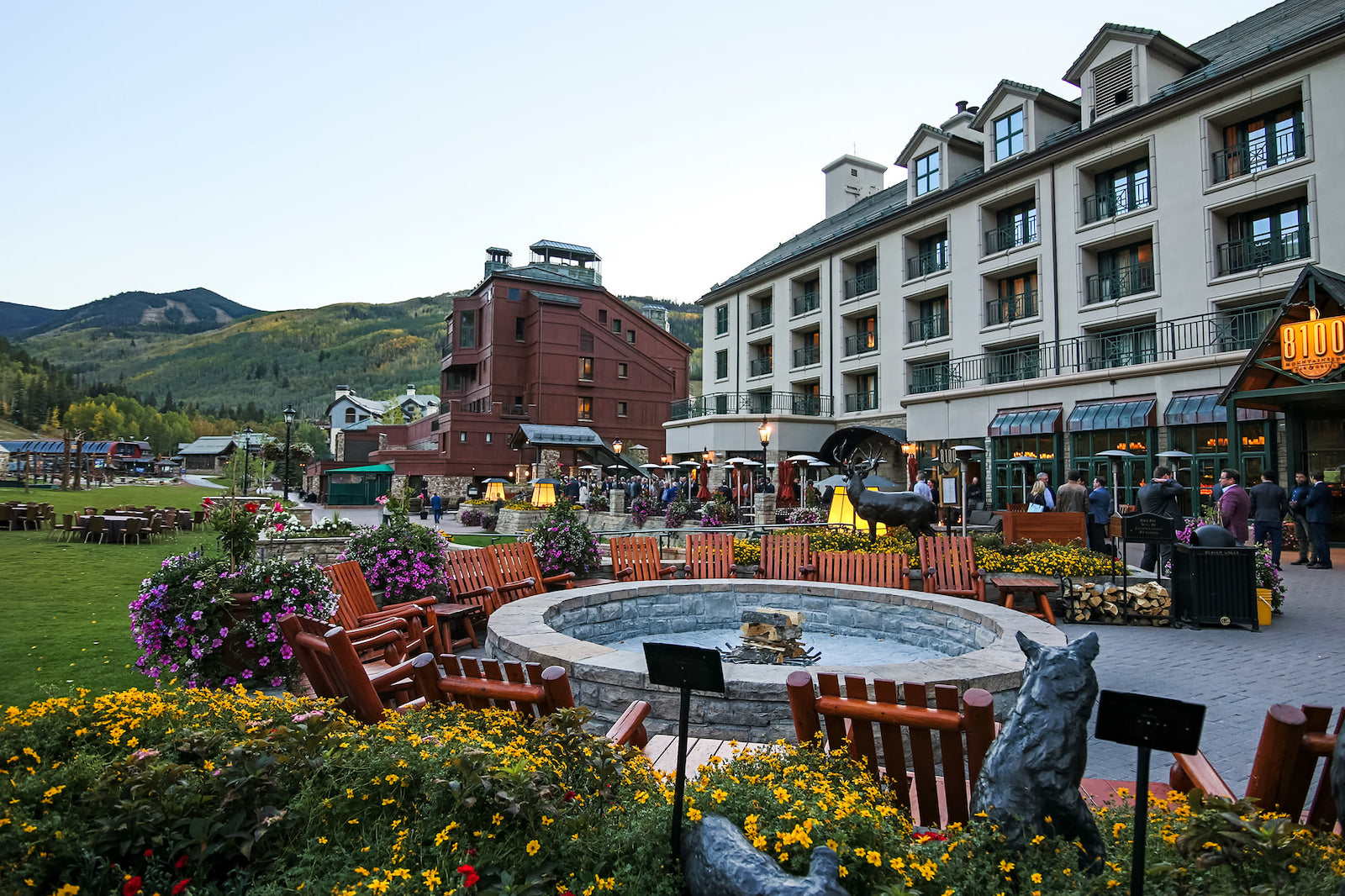 Image of the fire pit and 8100 Mountainside at Park Hyatt Beaver Creek Resort in Avon, CO