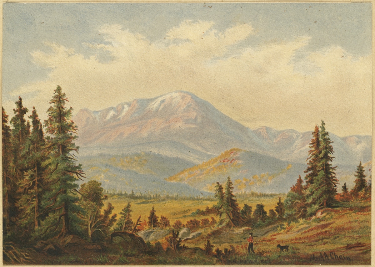 Pikes Peak Colorado Painting Circa 1880s