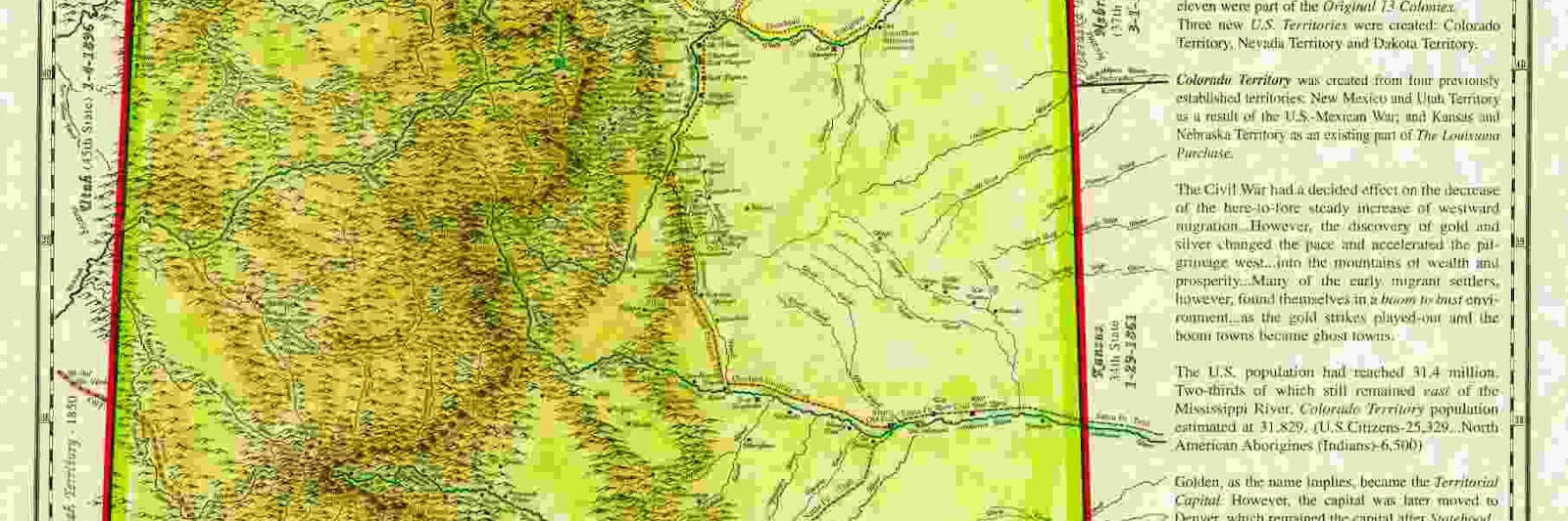 Territory of Colorado 1861 Map