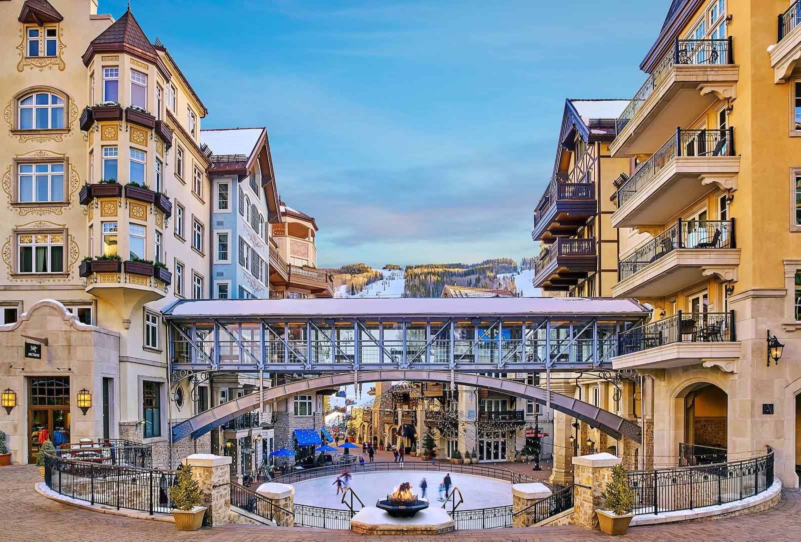 Image of the ice rink outside of The Arrabelle in Vail, CO