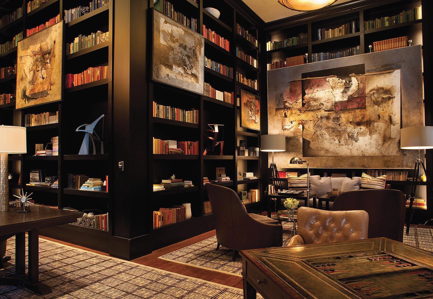 Image of the library at The Sebastian Vail in Colorado