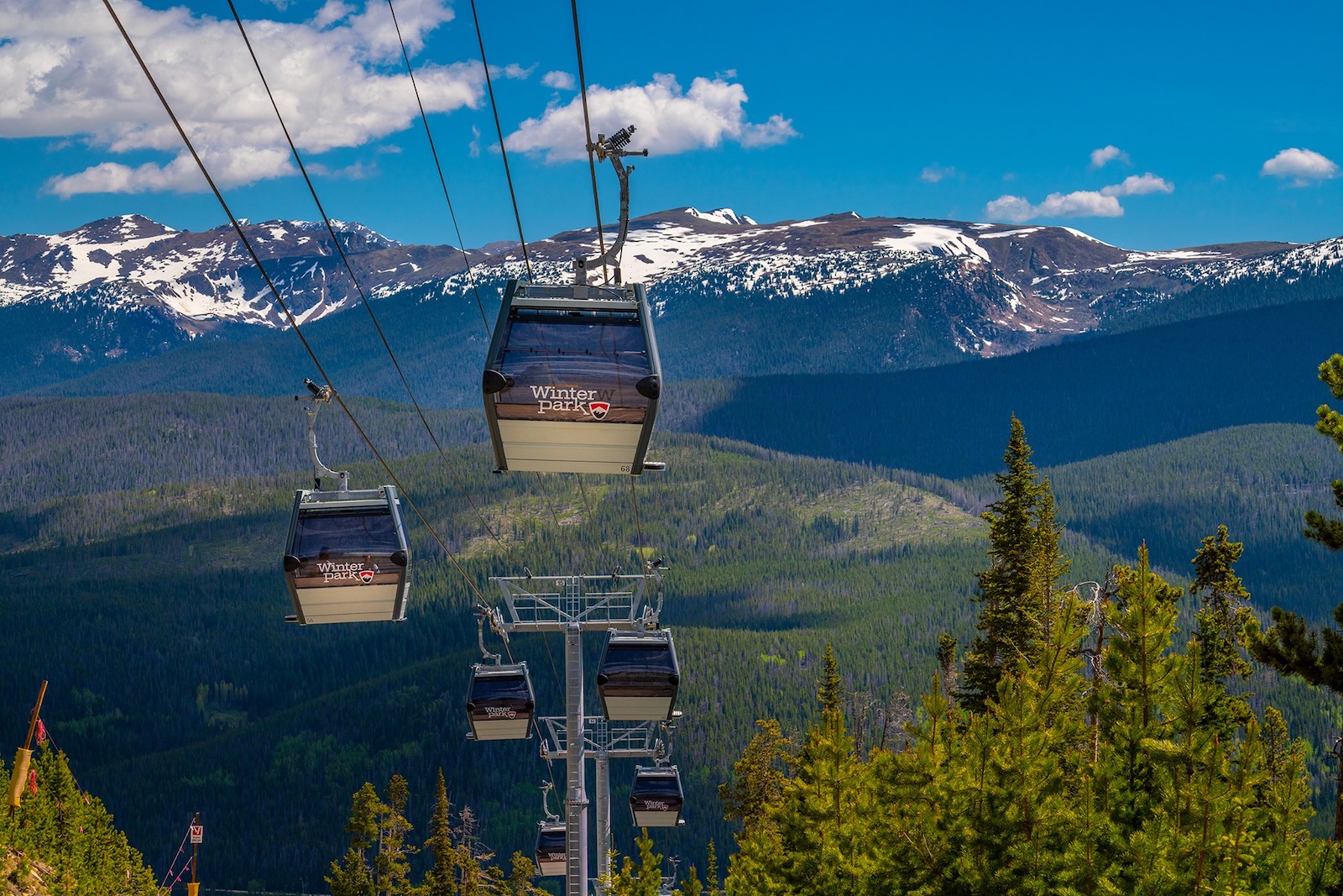 Image of the gondolas at Winter Park in Colorado