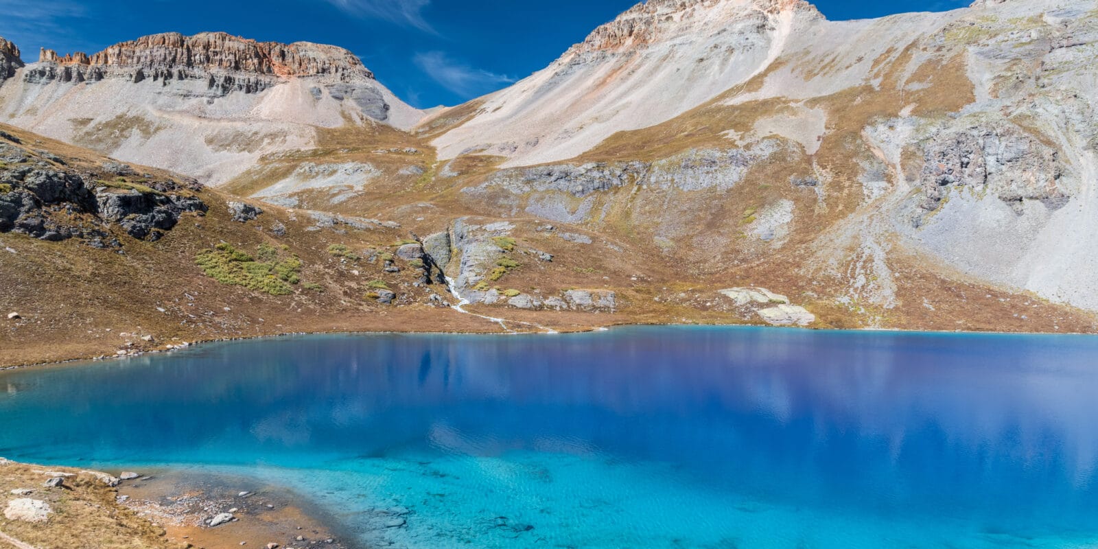 upper ice lakes with blue waters