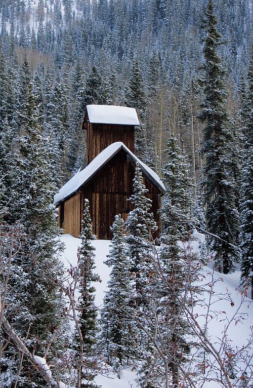 colorado boy mine in the snow