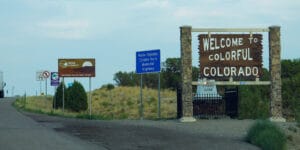 I-70 East Welcome to Colorado Sign