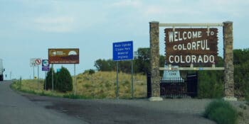 I-70 East Welcome to Colorado Sign