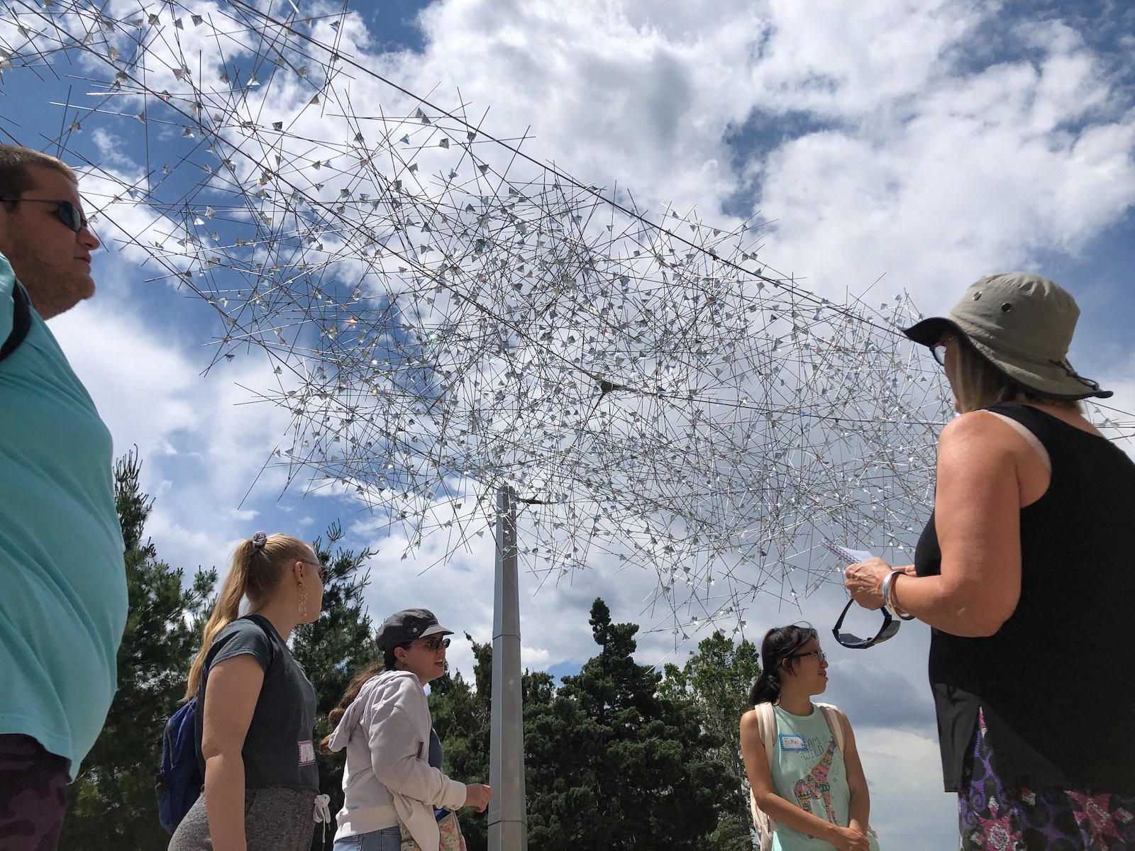 Image of the Iridescent Cloud art installation in Denver