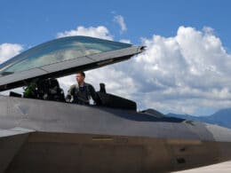 Image of a person in a jet at Peterson Space Force Base in Colorado Springs