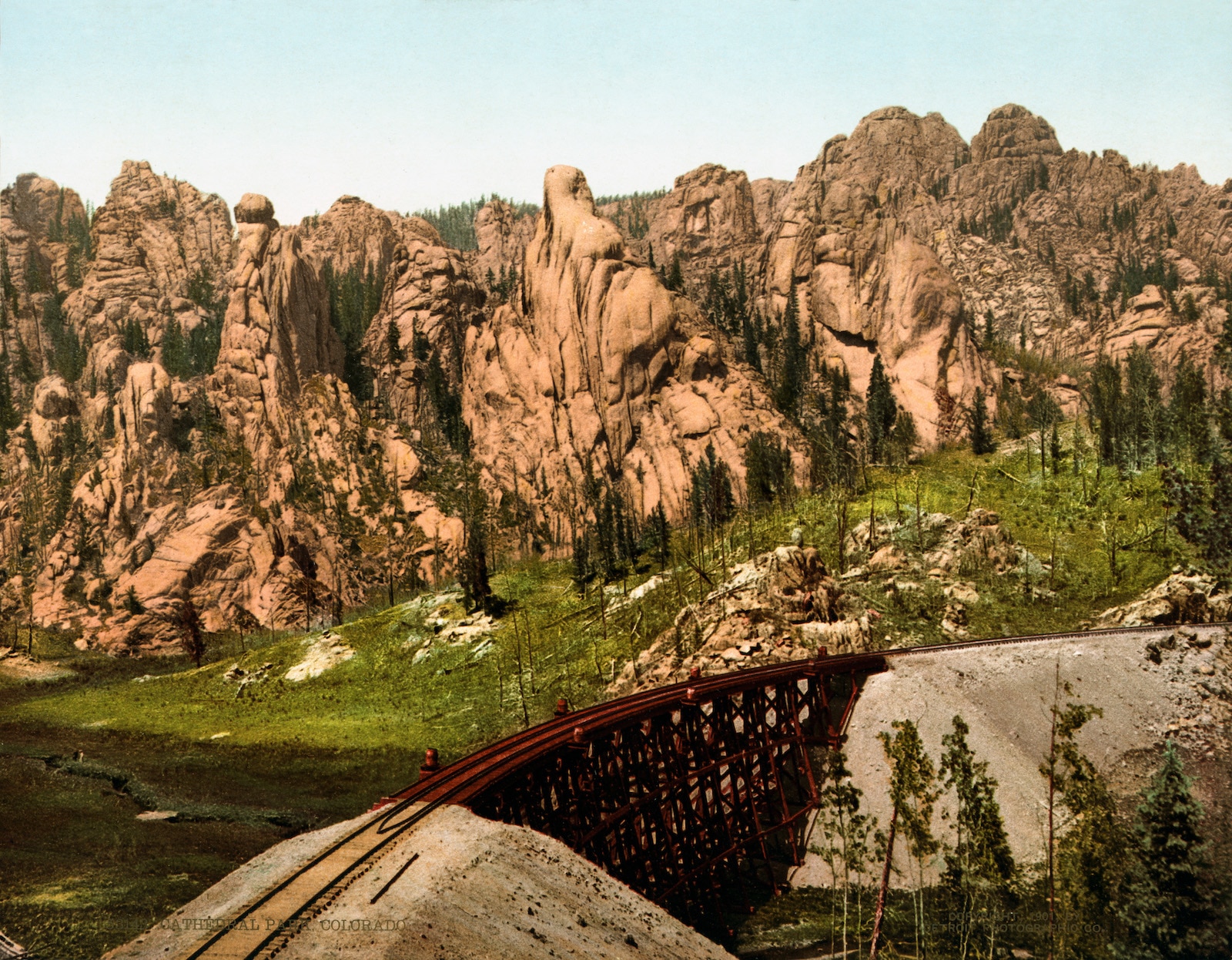 Cathedral Park Garden of the Gods Railroads Track Colorado Springs in 1901