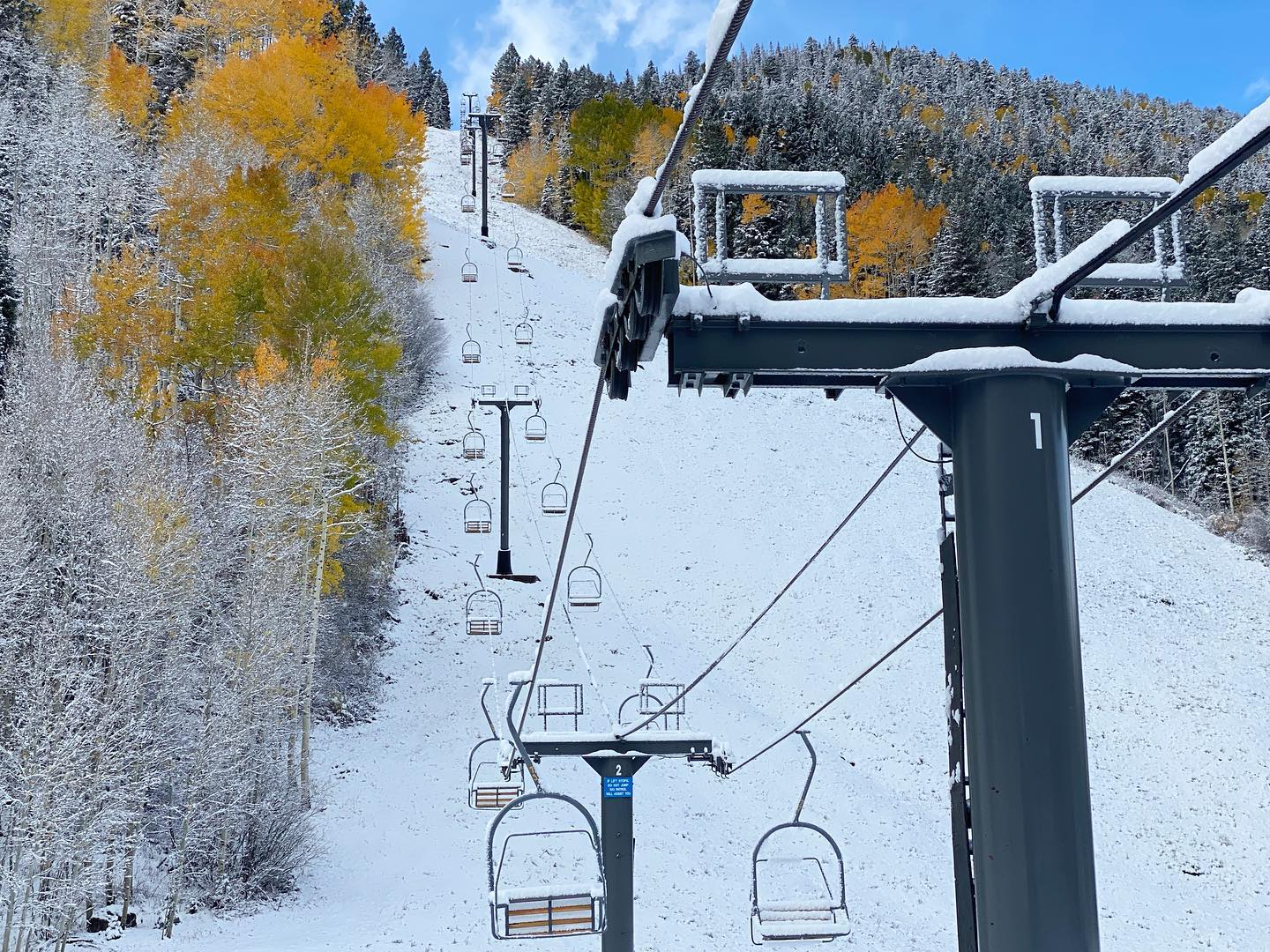 chairlift at telluride ski resort in fall