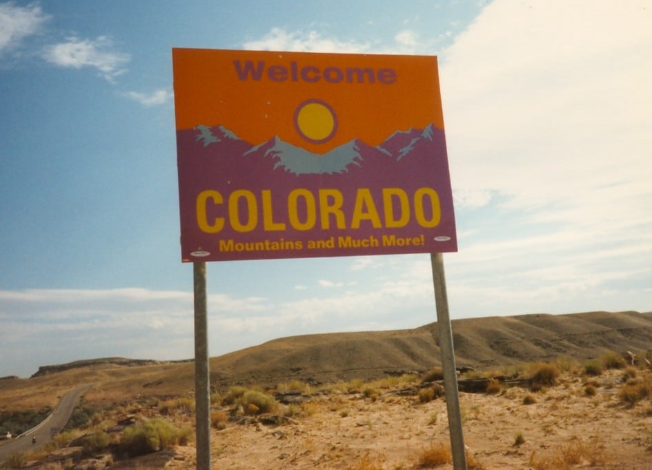 Welcome to Colorful Colorado Sign Circa 1996