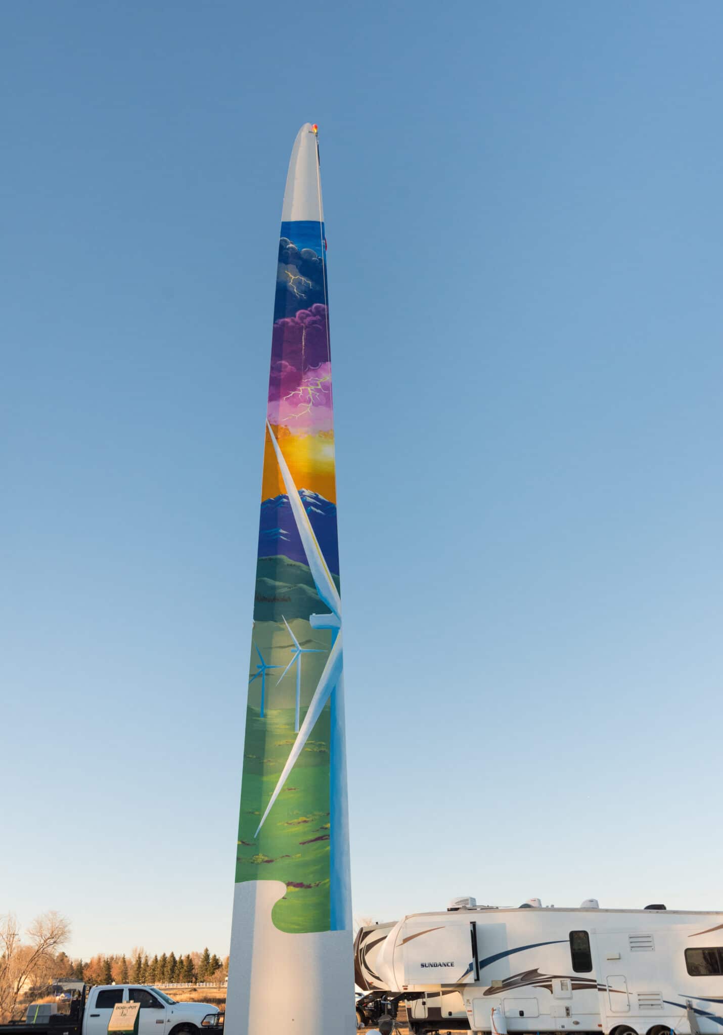 painted wind blade in limon colorado