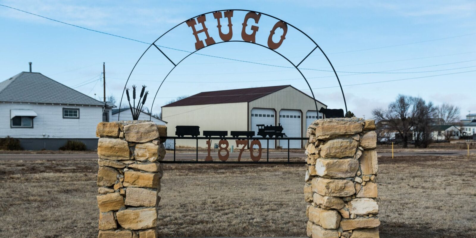 town sign of hugo colorado