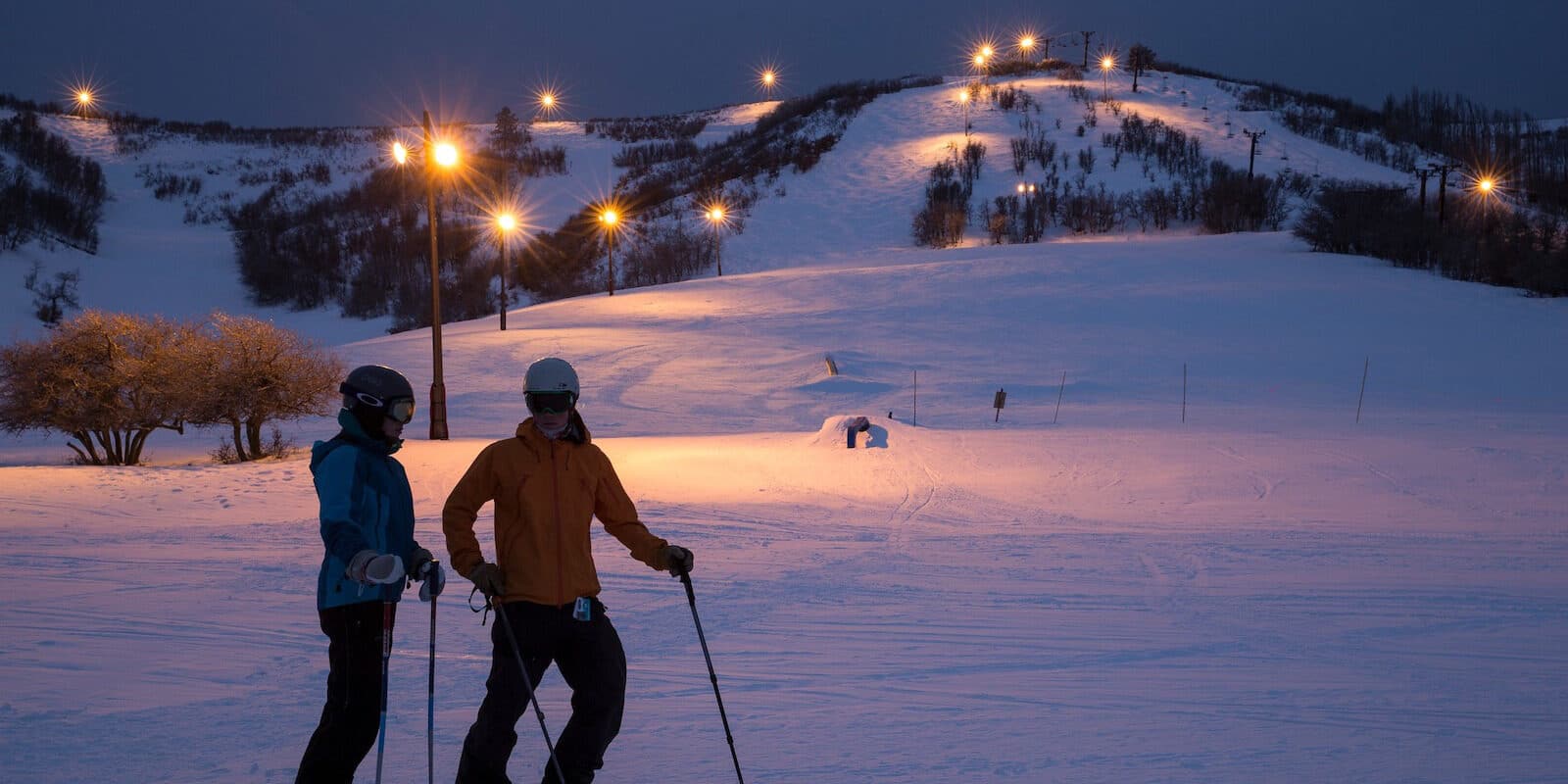 Image of Hesperus Ski Area in Colorado at night