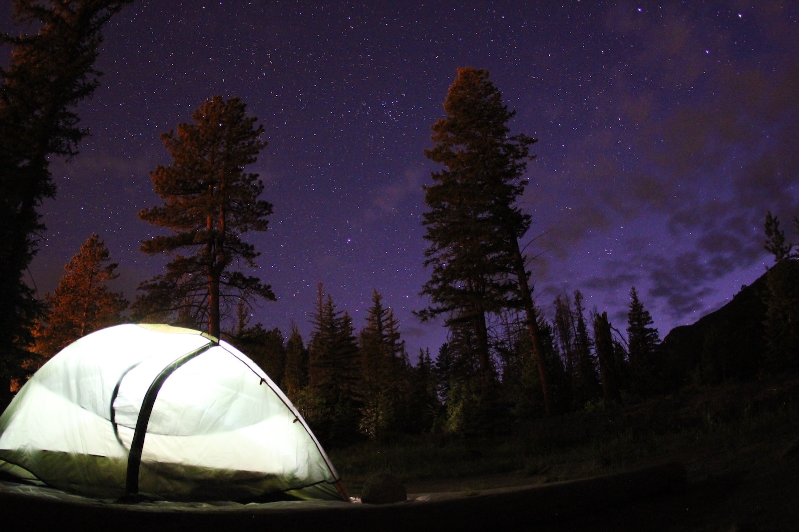 Night Stars Aspenglen Campground Rocky Mountain National Park Colorado