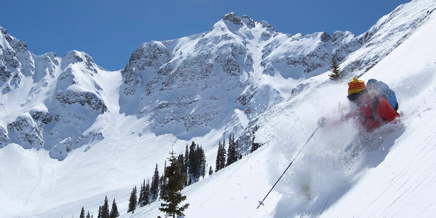 Image of a skier at Silverton Mountain in Colorado