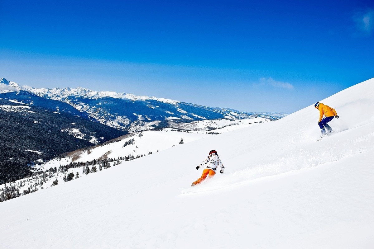 skiing at vail ski resort