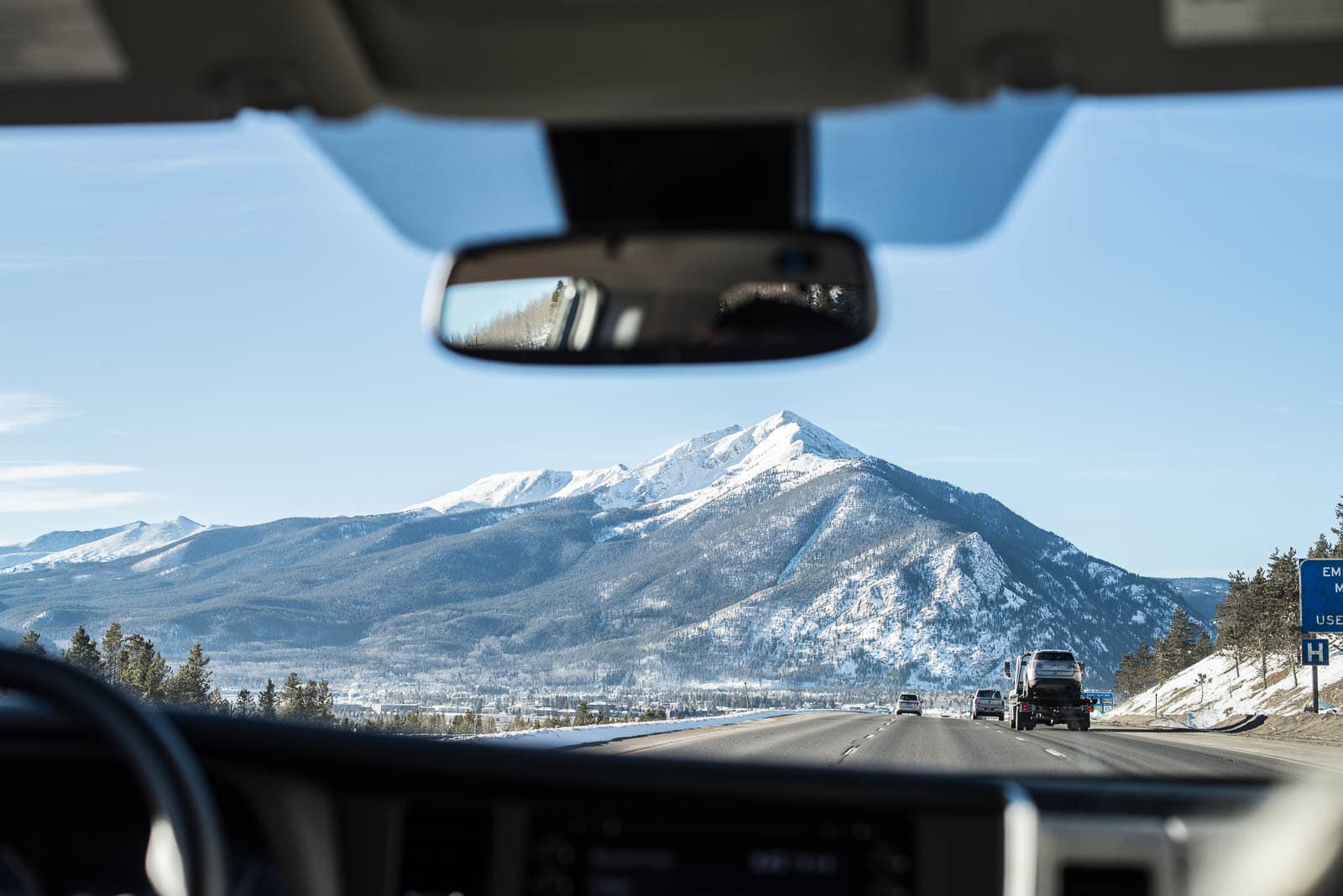 Drivers view of I-70 in Summit County.