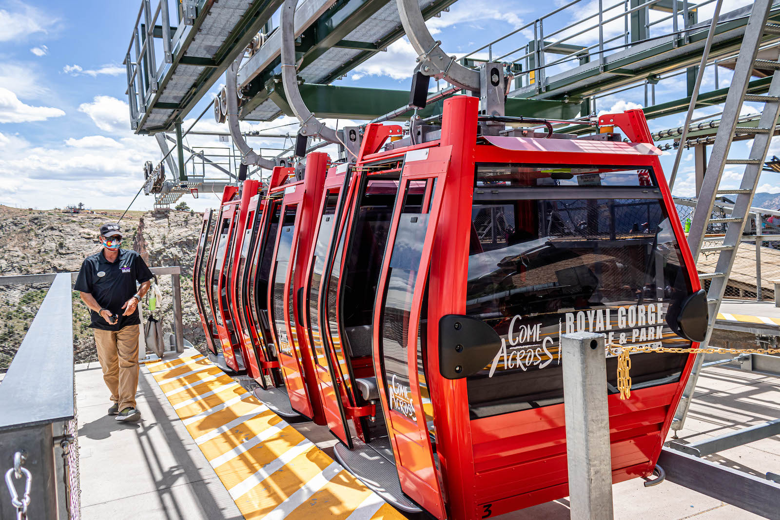 Boarding the Royal Gorge Bridge Gondola Canon City CO