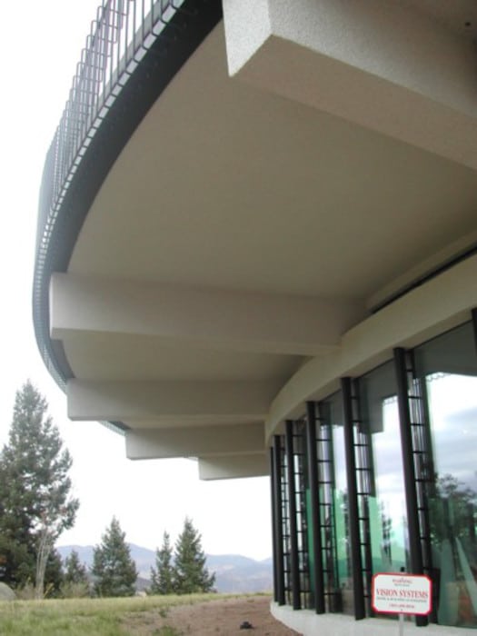 Floor to ceiling windows of Sculptured House in Colorado