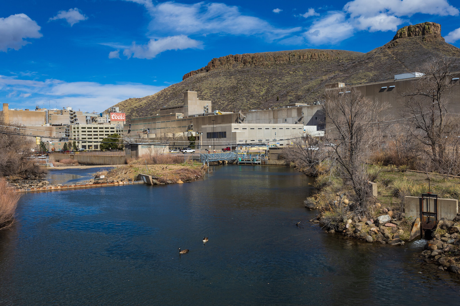 The Coors Brewery and Clear Creek, Colorado