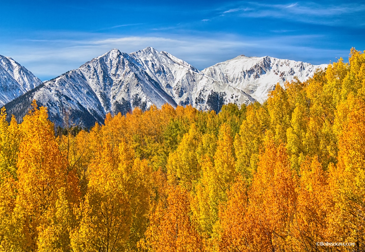 Colorado Rocky Mountains in Autumn showing Mount Elbert in Autumn Colors